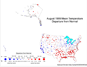 U.S. August Temperature Departures