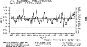 U.S. January Precipitation, 1895-1999