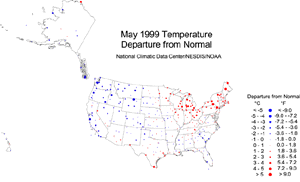 U.S. May Temperature Departures