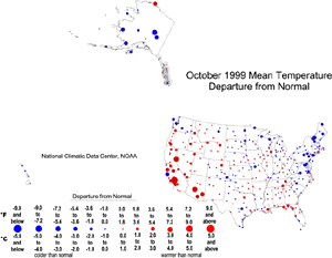 U.S. October Temperature Departures