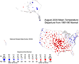U.S. August Temperature Departures