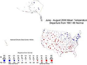 U.S. Summer Temperature Departures