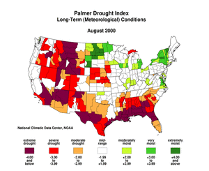Palmer Drought Index August 2000