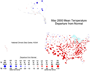 U.S. May Temperature Departures