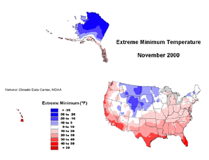 U.S. November Temperature Departures