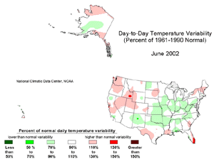 Percent of Normal Day-to-Day Temperature Variability