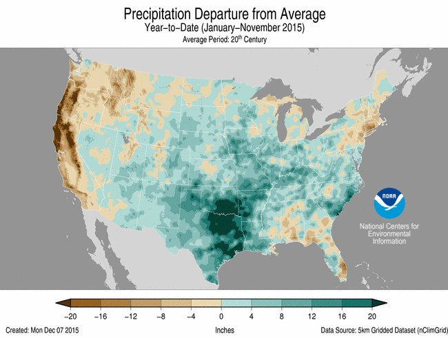 January-November 2015 Percent of Normal Precipitation