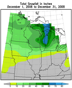 Upper Midwest December 2008 Snowfall Amounts