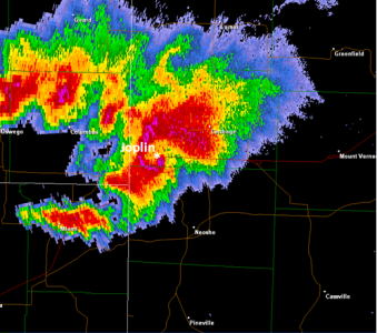Joplin MO tornado radar image