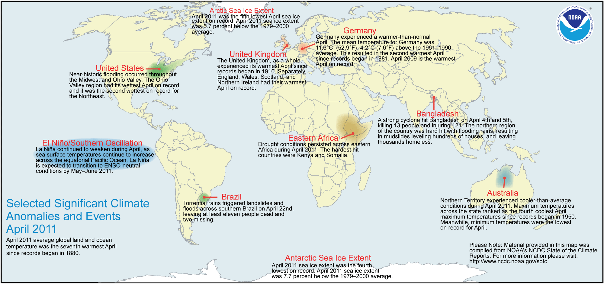 Selected Significant Climate Anomalies and Events, April 2011