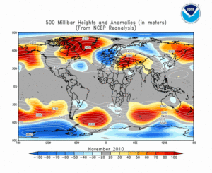 November 2010 height and anomaly map
