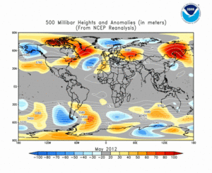 May 2012 height and anomaly map
