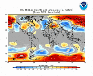 November 2012 height and anomaly map