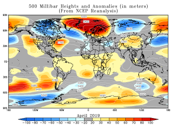 April 2019 height and anomaly map