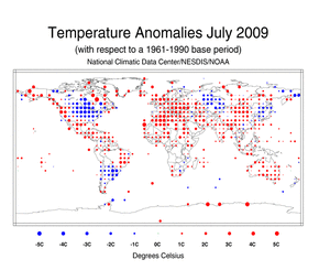 July's Land Surface Temperature Anomalies in degree Celsius