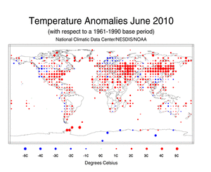 June Land Surface Temperature Anomalies in degree Celsius