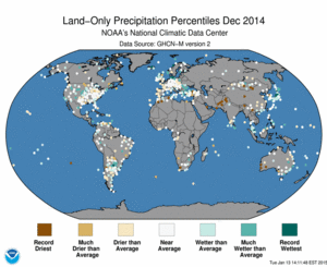 December Land-Only Precipitation Percentiles