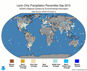 September Land-Only Precipitation Percentiles