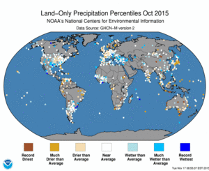 October Land-Only Precipitation Percentiles