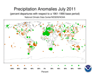July 2011 Precipitation Percent Departures