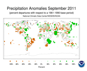September 2011 Precipitation Percent Departures