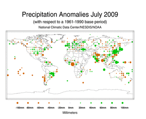 July 2009 Precipitation Anomalies in Millimeters