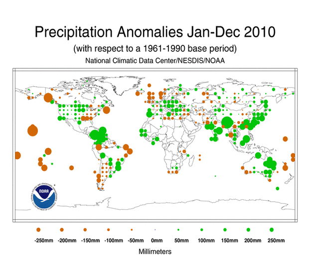 January–December 2010 Precipitation Anomalies