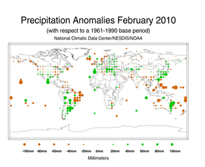 February 2010 Precipitation Anomalies in Millimeters