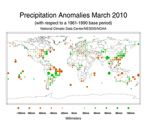 March 2010 Precipitation Anomalies in Millimeters