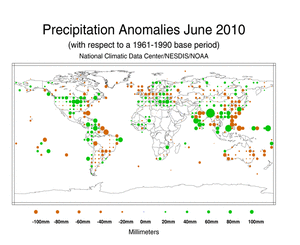 June 2010 Precipitation Anomalies in Millimeters