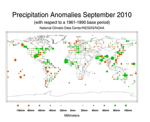 September 2010 Precipitation Anomalies in Millimeters