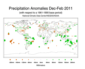 December 2010 – February 2011 Precipitation Anomalies in Millimeters
