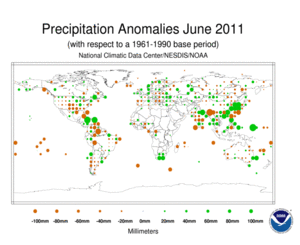 June 2011 Precipitation Anomalies in Millimeters