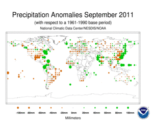 September 2011 Precipitation Anomalies in Millimeters
