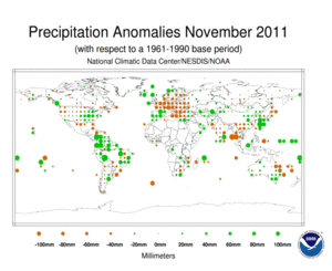 November 2011 Precipitation Anomalies in Millimeters