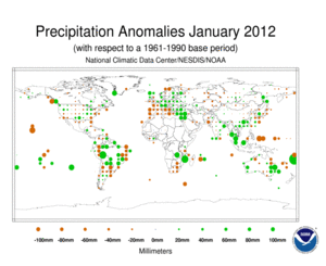 January 2012 Precipitation Anomalies in Millimeters