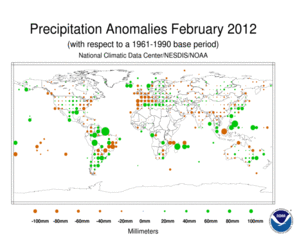 February 2012 Precipitation Anomalies in Millimeters