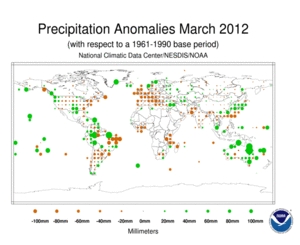 March 2012 Precipitation Anomalies in Millimeters
