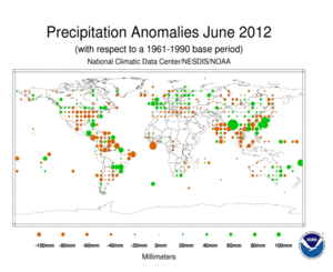 June 2012 Precipitation Anomalies in Millimeters