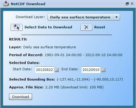 NetCDF Download Results