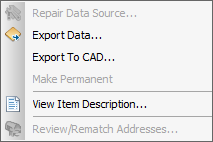 Data Context Menu