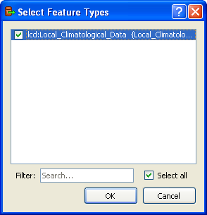 Select Feature Types Dialog
