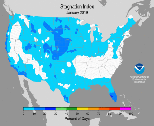 January 2019 Air Stagnation Map