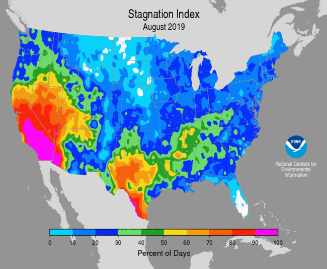 August 2019 Air Stagnation Map