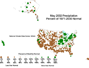 Click here for map showing May 2002 percent of normal precipitation