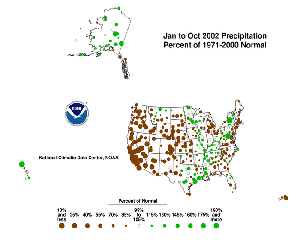 Percent of Normal Precipitation for year-to-date