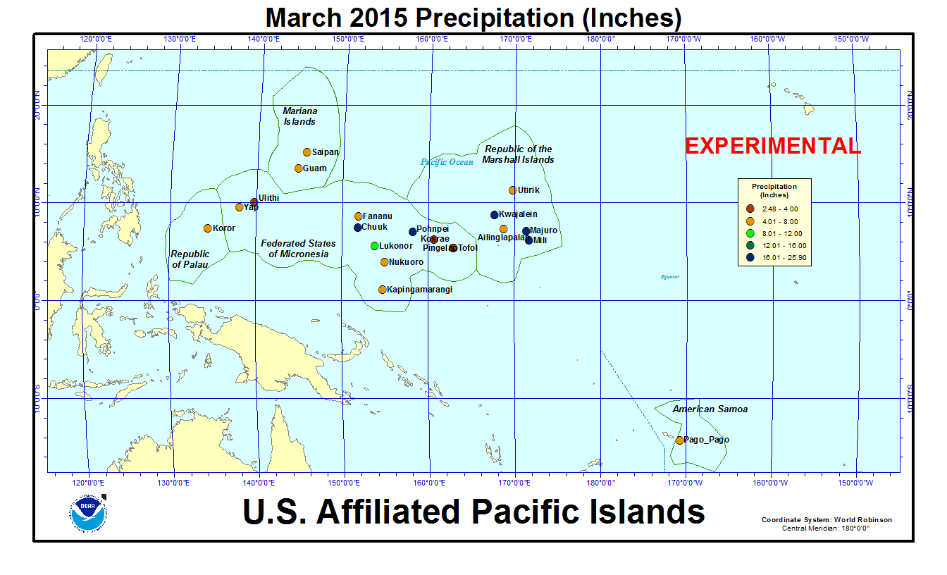 Precipitation amount for current month for U.S. Affiliated Pacific Island stations