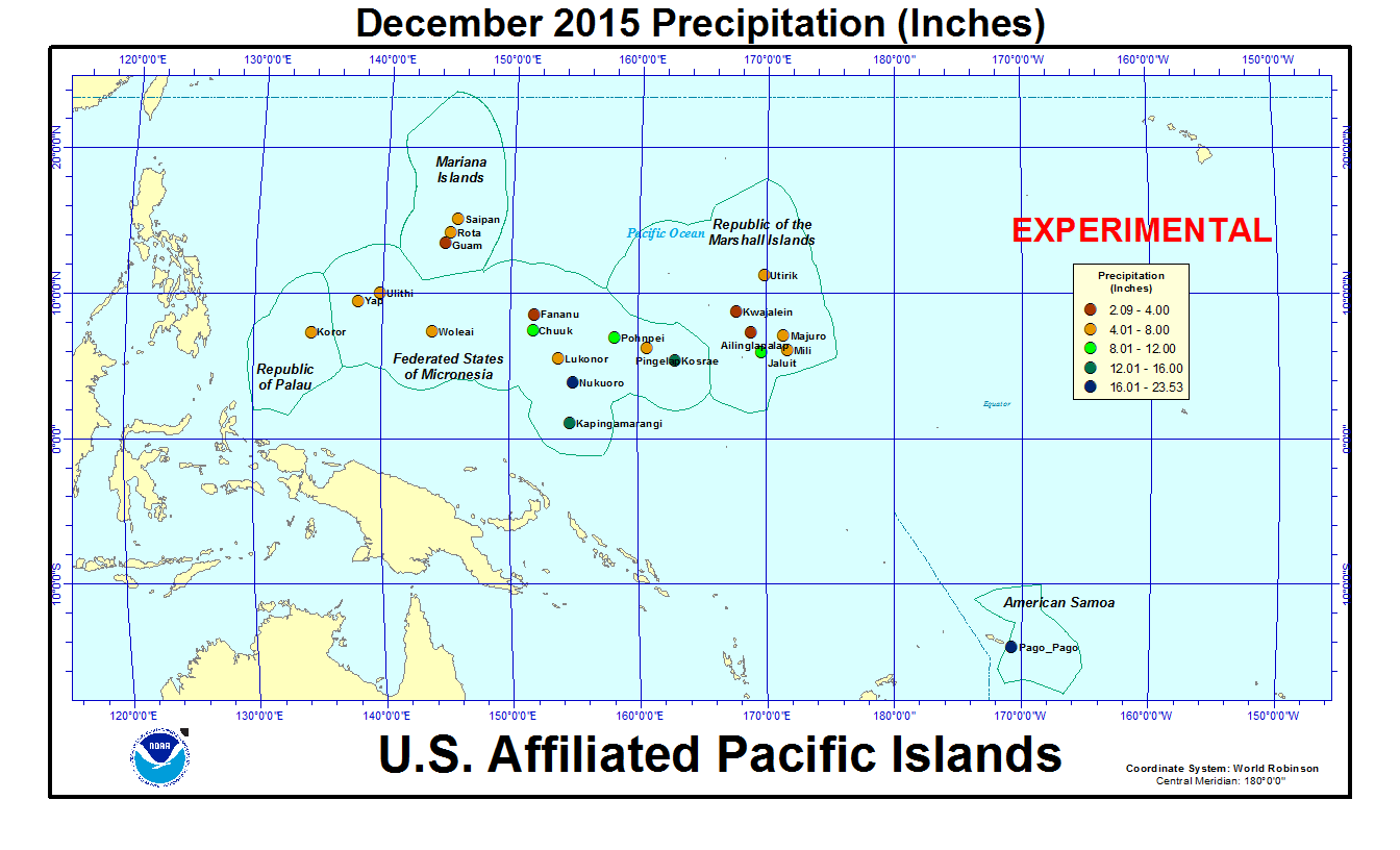 Precipitation amount for current month for U.S. Affiliated Pacific Island stations