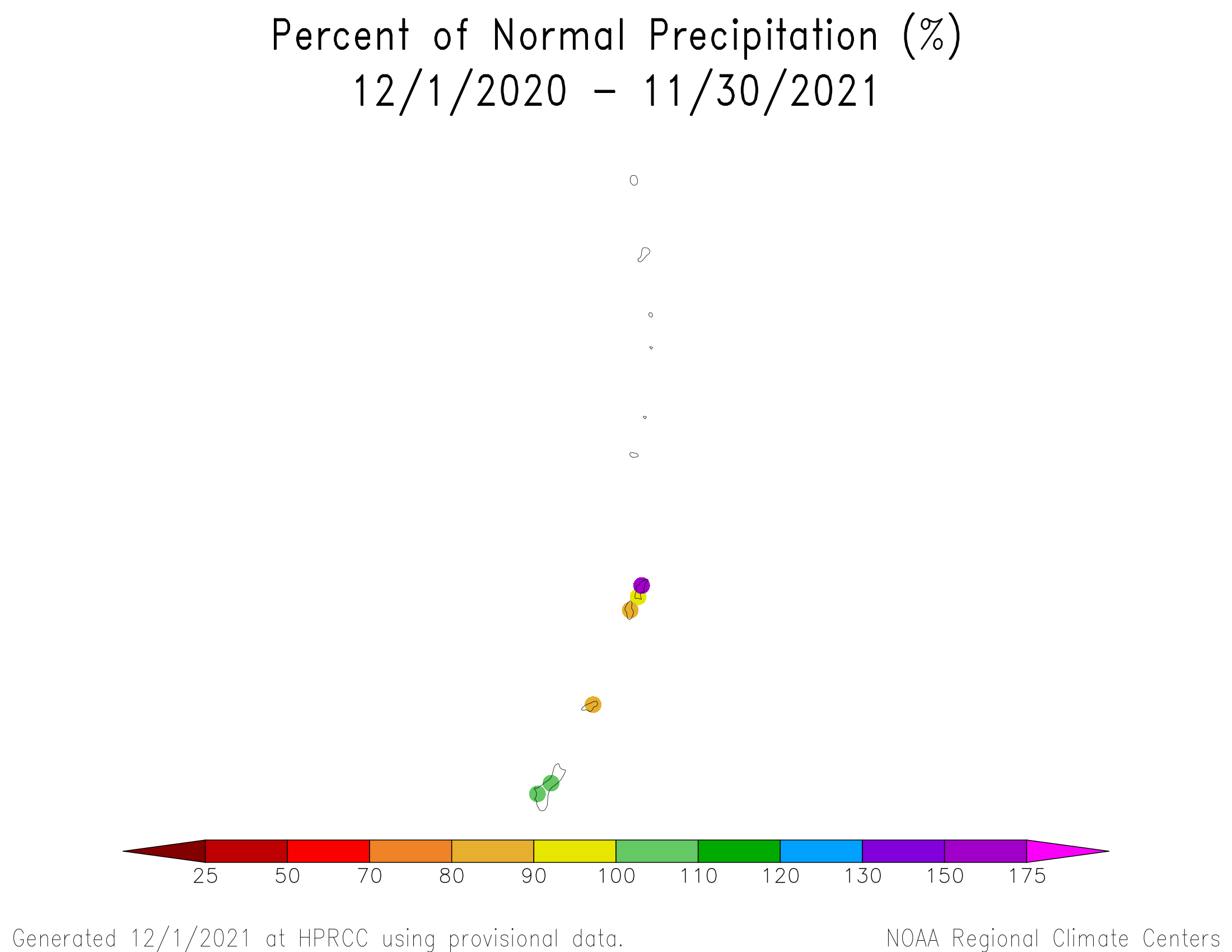 12-month Percent of Normal Precipitation for the Marianas
