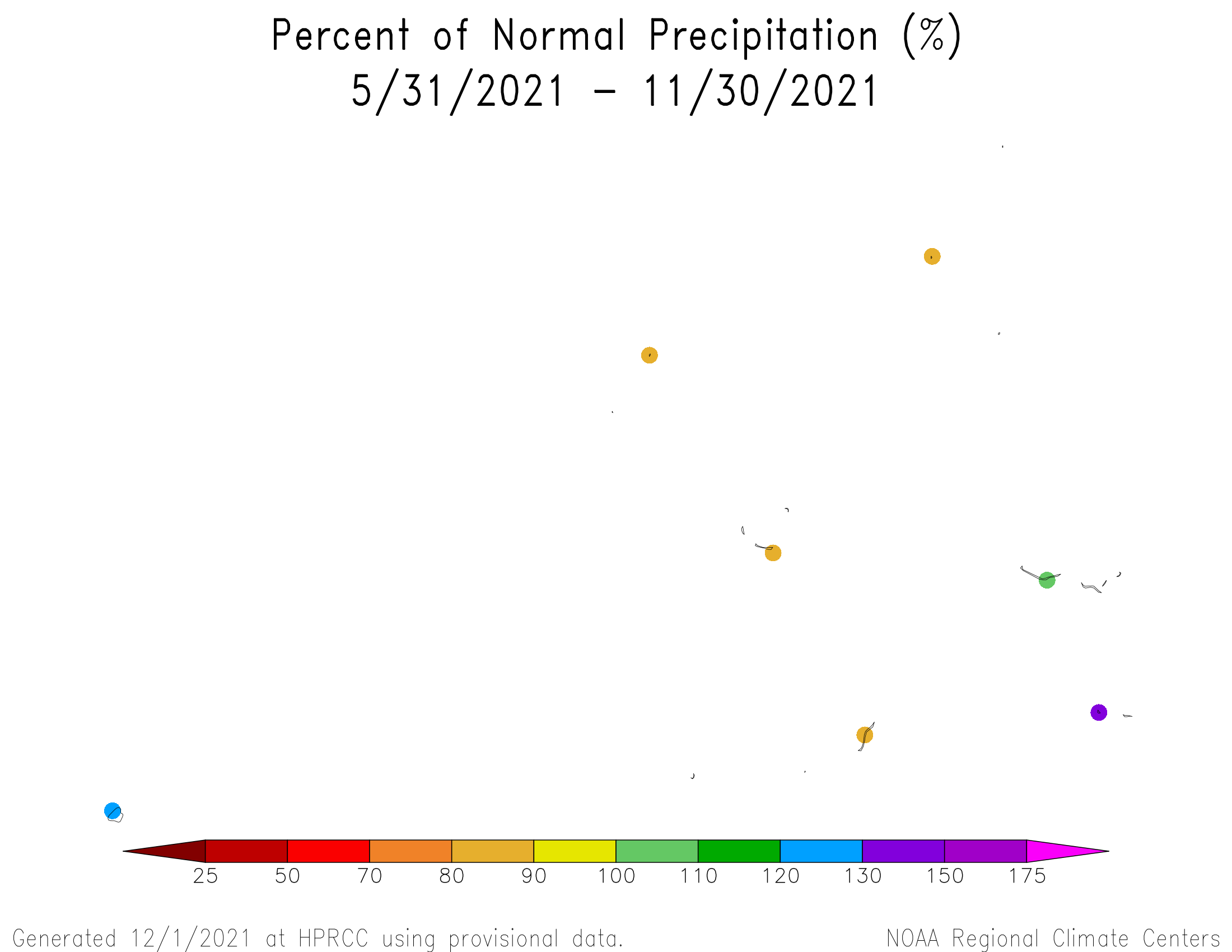 6-month Percent of Normal Precipitation for the Marshall Islands